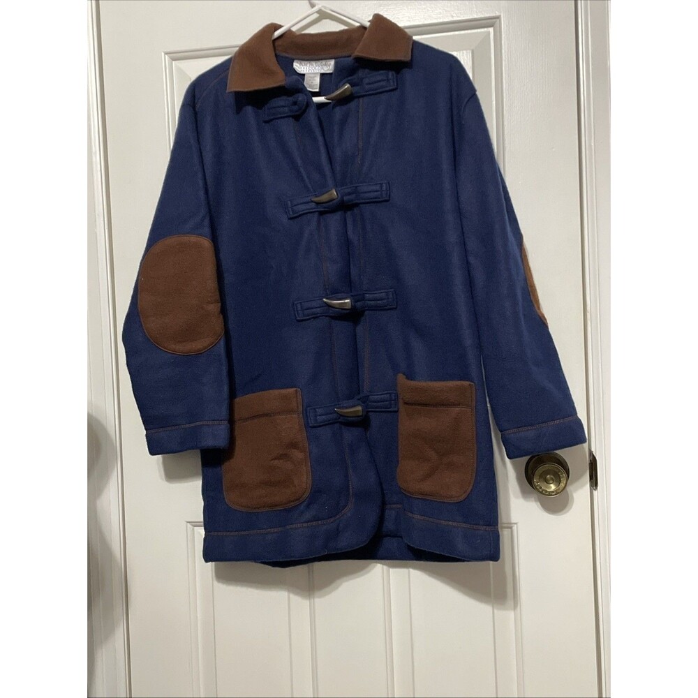 VTG Diane Von Furstenberg Womens Fleece Coat Overcoat Toggle Buttons Sz Small